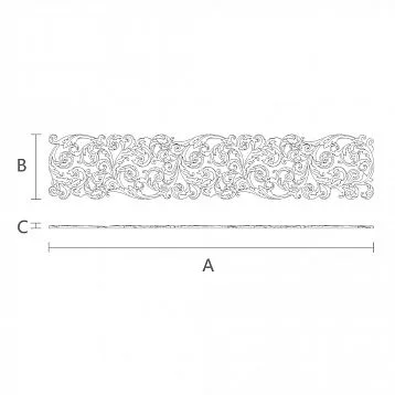 Wooden carved insert N-355R with floral pattern