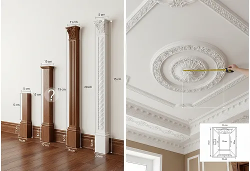 Wooden floor plinth sizes and height: comparison of profiles in centimeters at the wall