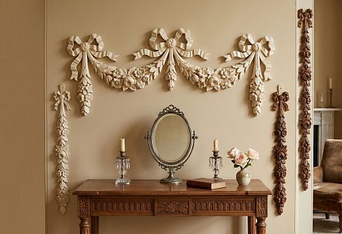 Vertical decorative garland for furniture, doors and walls: how to choose stucco or carved decor