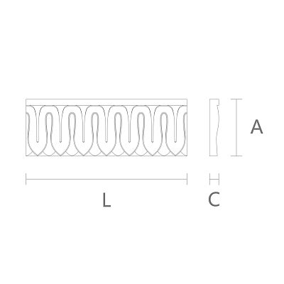Carved molding из полиуретана KPU-009 чертеж размеров