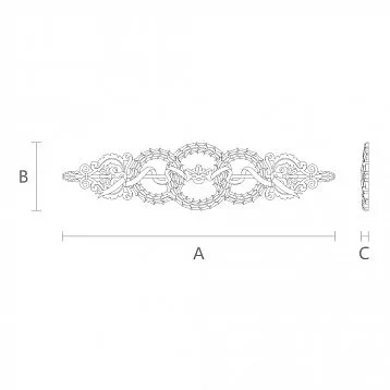 Mounted wooden molding N-124 for door or wall