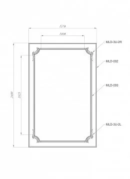 Wooden inlay with carving and moldings for furniture decoration drawing