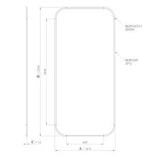 Drawing of the CPU-3-1 Decorative Molding Kit: height 2300 mm, width 1073 mm, thickness 13 mm, profile MLDPU-027 and radius corners