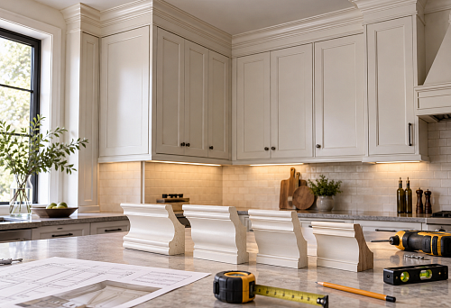 Upper cornice for kitchen cabinets: how to choose the size, profile, and install it correctly