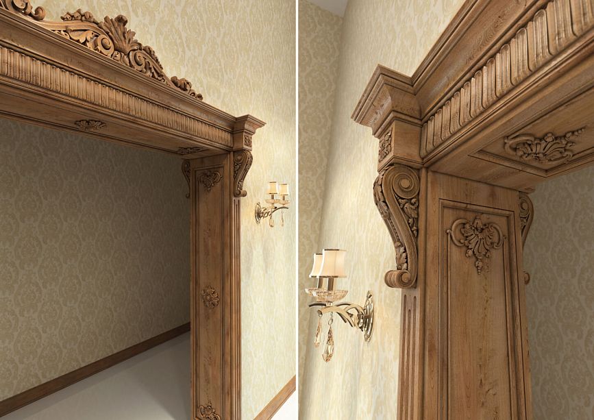 Classic door portal for a country house or restaurant