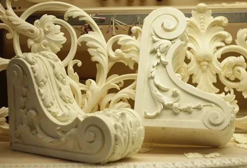 Elite polyurethane moldings with carved ornament in classical style