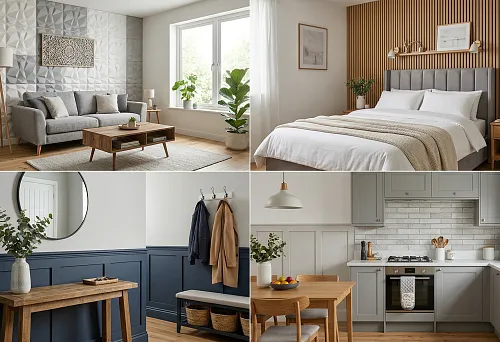 Decorative wall panels: ideas for decorating living room, bedroom, hallway and kitchen