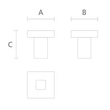 Furniture handle Proun HL-053-1M made of oak or beech, drawing