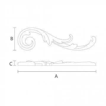 Decor made of natural wood: carved inlay N-290R