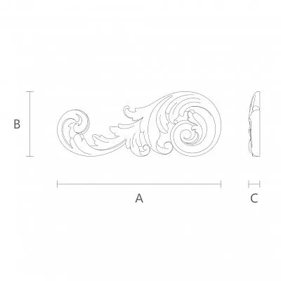 Carved cover plate N-120L из дуба чертеж