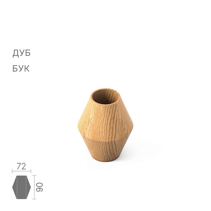 Geometric shape KN-006 made of solid wood with a 34 mm hole
