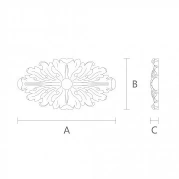 Carved Rosette from Oak R-069