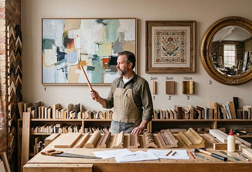 Wooden frame for pictures, mirrors, and interior panels