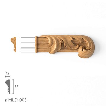 Carved molding tip N-435.1R kit for MLD-003 made of wood