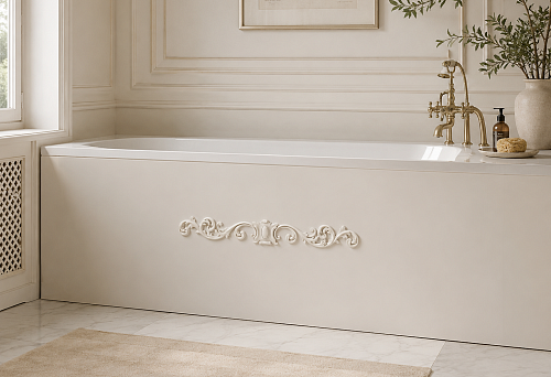 Carved overlay NPU-170, size 580 &times; 74 mm, on a smooth bath screen