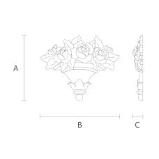 Wooden decor with openwork bouquet N-462.2 drawing