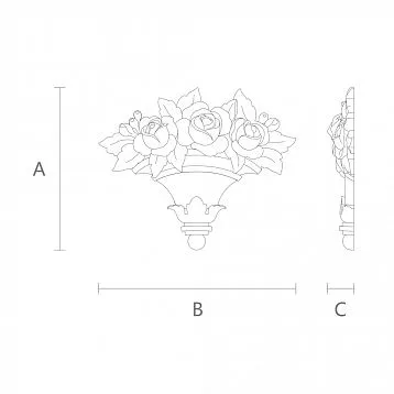 Wooden decor with openwork bouquet N-462.2 for decoration