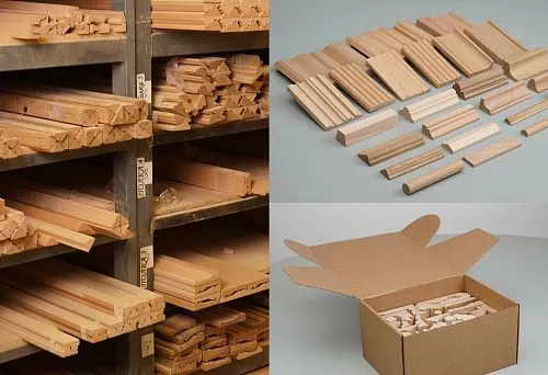 Decorative elements made of solid wood