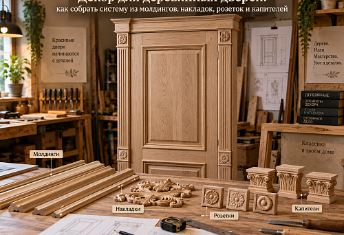 Decoration for solid wood doors