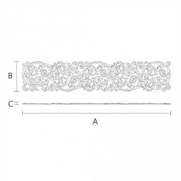 Wooden carved insert N-355L with floral pattern