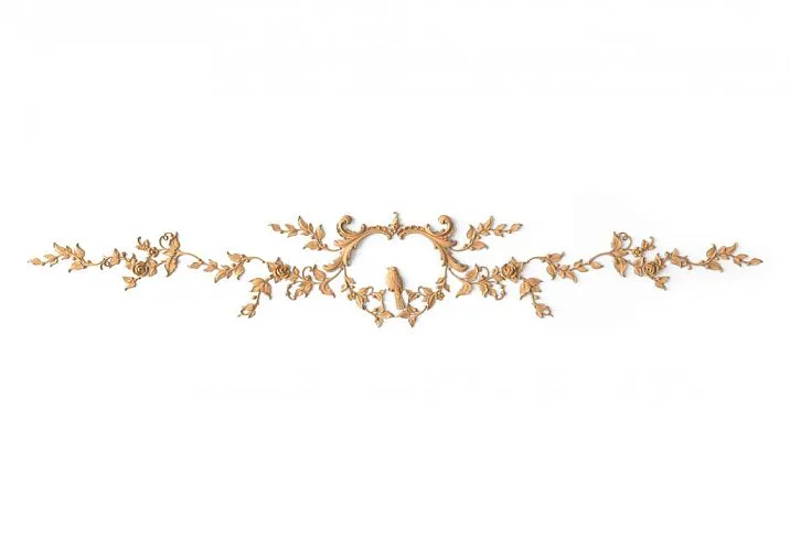 Wooden decor set C-054 consisting of 14 carved appliques of different sizes and shapes