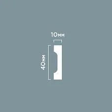 Skirting board W40V1 POLYSTYRENE HI WOOD 40 mm x 10 mm x 2.0 m. drawing