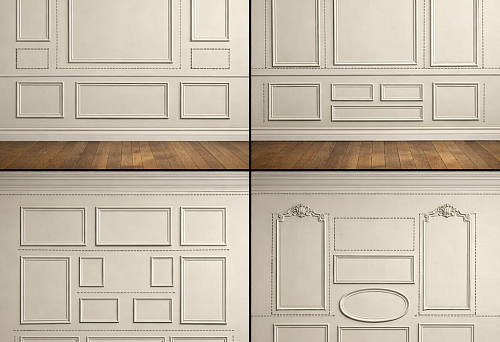 Layout schemes for moldings and wall molding &mdash; options for wall decoration with polyurethane frames