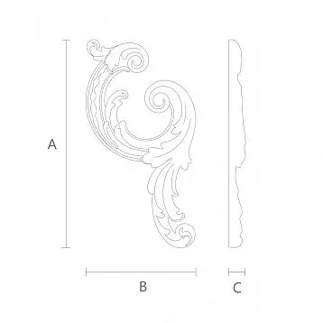 Carved Insert from Oak or Beech - N-459R