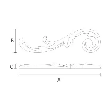 NPU-290L Molded Decor &ndash; decorative polyurethane overlay with detailed carved moldings