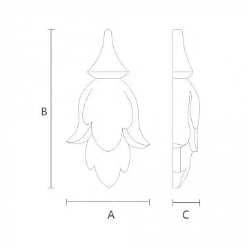 Decorative element for furniture and walls made of wood