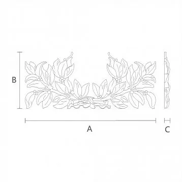 Carved wooden item with a delicate and harmonious floral ornament