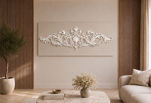 Carved overlay NPU.VRS-006 1067 &times; 352 mm on a 1200 &times; 600 mm panel