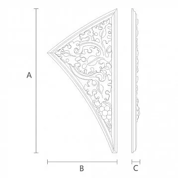 Wooden decorative item - carved inlay N-351R