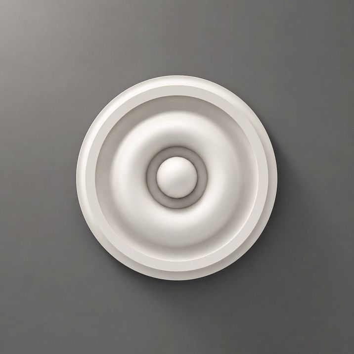 Carved polyurethane rose for classical stucco on walls and ceilings in interior design
