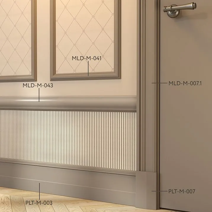 Application of MDF border MLD-M-043 for wall decoration in interior