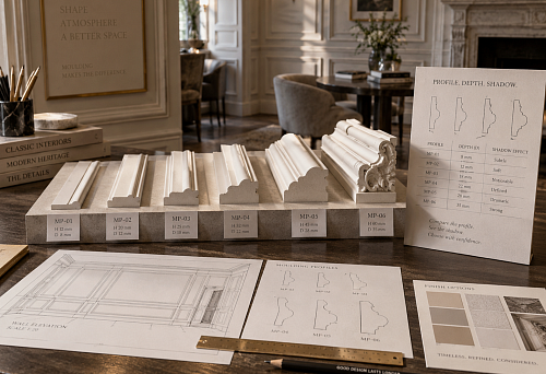 Molding samples for interior designers