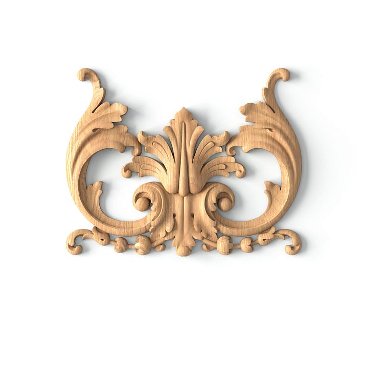 Wooden floral overlay N-415, carved, made at Stavros decor shop