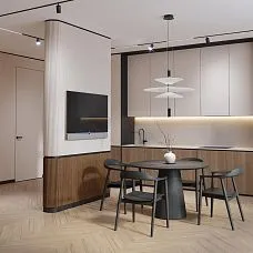 Slatted panel PAN-001 made of MDF with semicircular slats on flexible fabric backing