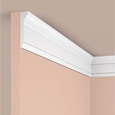 Ceiling cornice polystyrene HI WOOD M1702 white 70x18 mm narrow profile from South Korean manufacturer