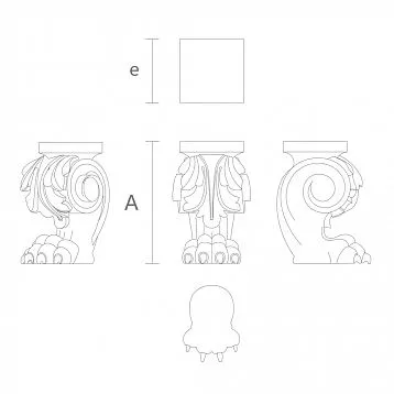 Wooden legs with foot MN-006