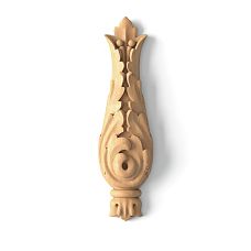 Wooden overlay N-271 with carved floral beech ornament