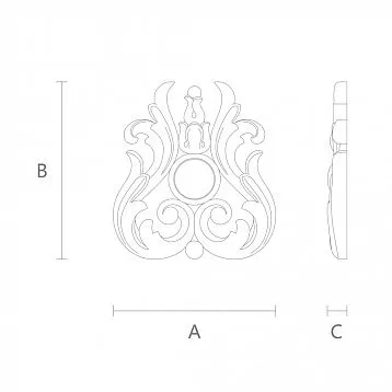 Wooden inlay N-064 with floral ornament