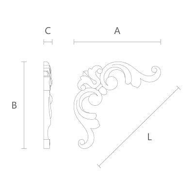 Carved cover plate NPU-213, декор для потолка чертеж