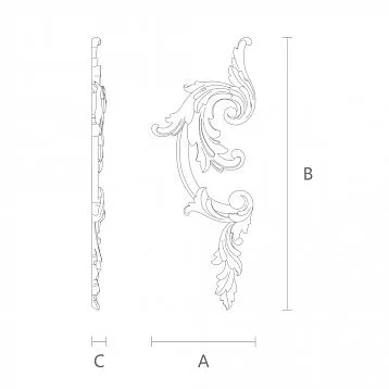 Wooden inlay with wood carving