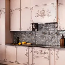 C-047 wooden decor set in interior on photo