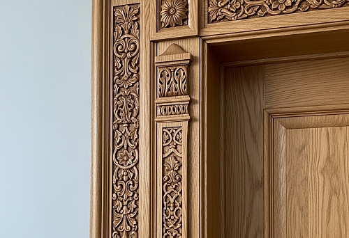Carved Oak Architrave with Ornament for Doors in Saint Petersburg