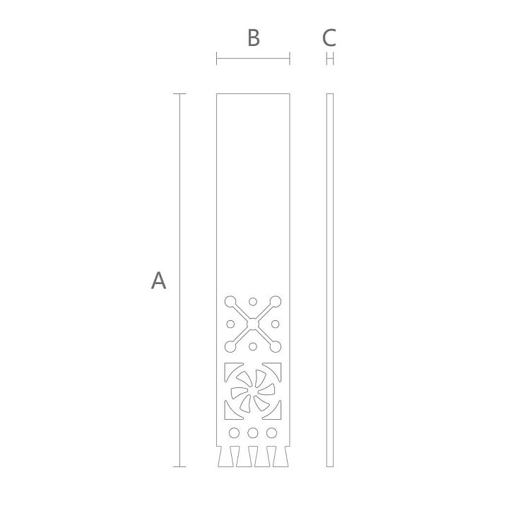 Drawing of the carved connecting element SNL-21 size 995 &times; 195 &times; 18 mm