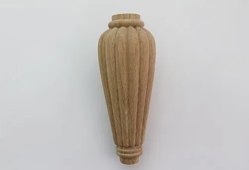 Elegant leg for chairs and tables with an exquisite carved pattern.