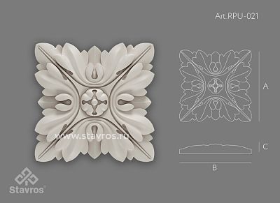 Carved rosette RPU-021 - подробнее