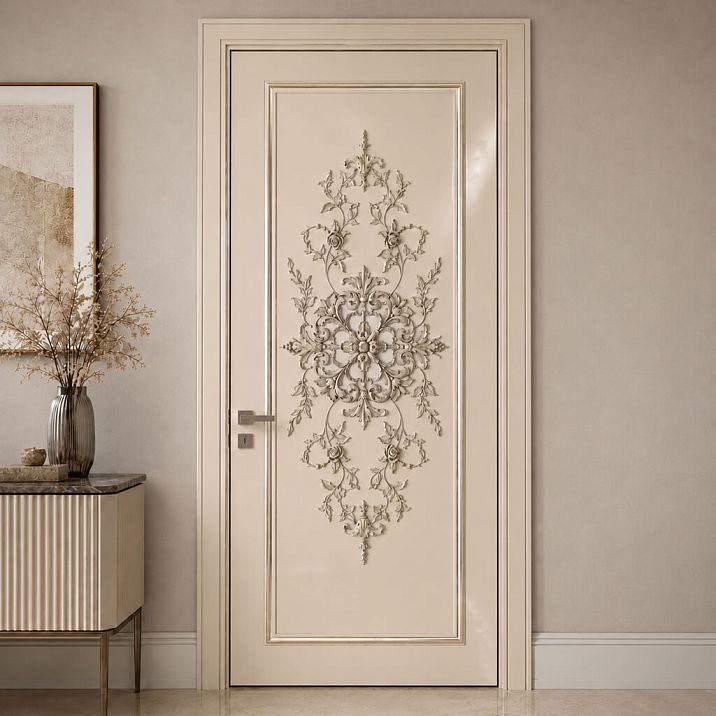 Decorative set C-052 of carved overlays and finials for furniture, doors, and walls.